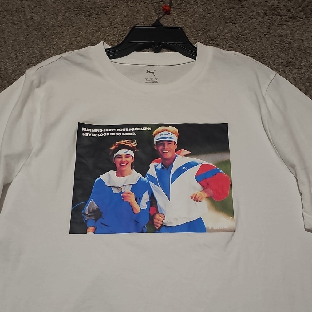 Puma White Retro Graphic Tee